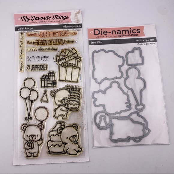 My Favorite Things Other - BB Beary Special Birthday Acrylic Stamp and Die Sets by My Favorite Things